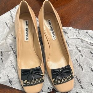 Karl Lagerfeld Tan and Black Heels